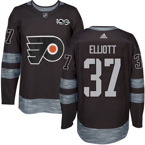 Adidas Flyers #37 Brian Elliott Black 1917-100th Anniversary Stitched NHL Jersey - Click Image to Close